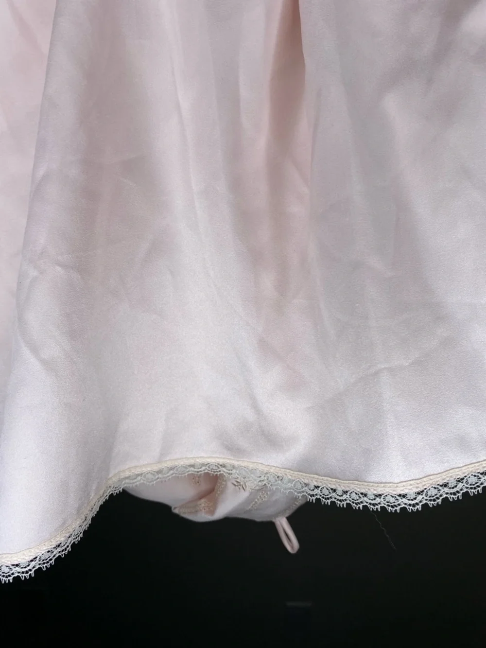 Vintage Miss DIOR Lace-Detail Light Pink Satin Slip Chemise - Picture 8 of 12